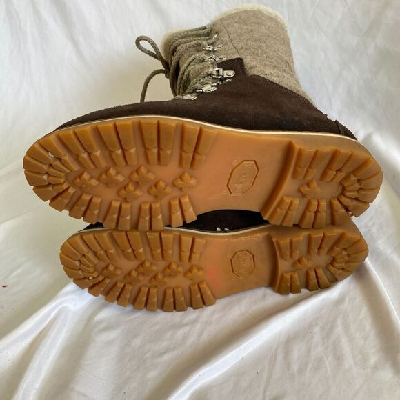 Montelliana knit suede winter boots tall wool insulated warm vibram size 39 US 9 - Picture 11 of 14